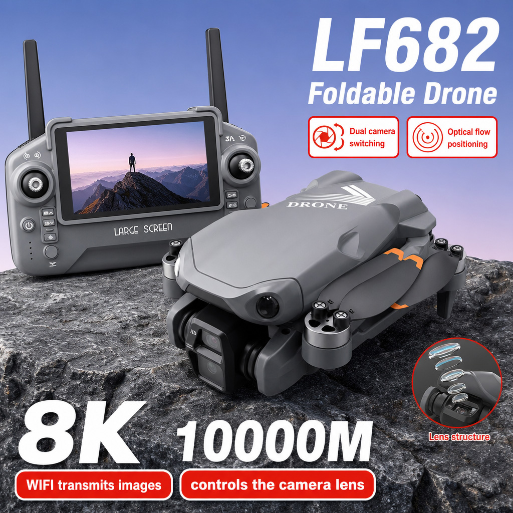 Zdjęcia lotnicze z drona LF682 – Drone Gimbal 3 Axis recenzja i cena